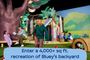Enter a 4,000+ sq ft. recreation of Bluey's Backyard